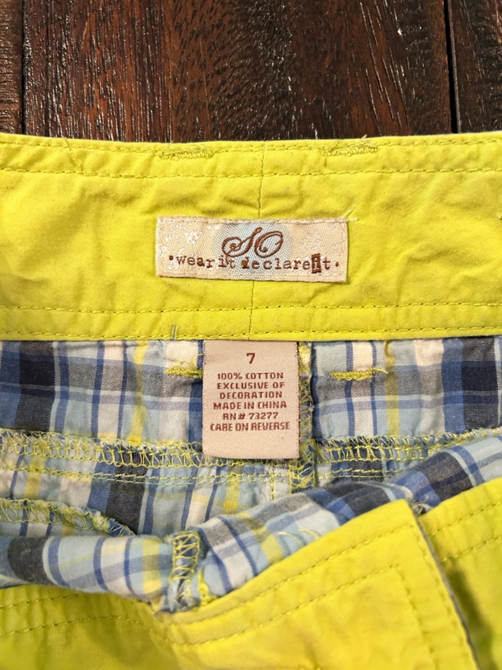 Y2K Vintage Blue and Yellow Plaid Low Rise Shorts - Picture 4 of 10